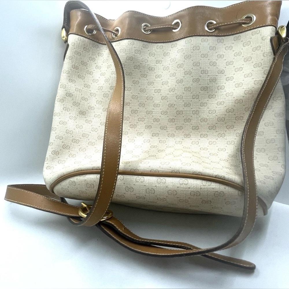GUCCI Drawstring Shoulder Bag Interlocking PVC Br… - image 3
